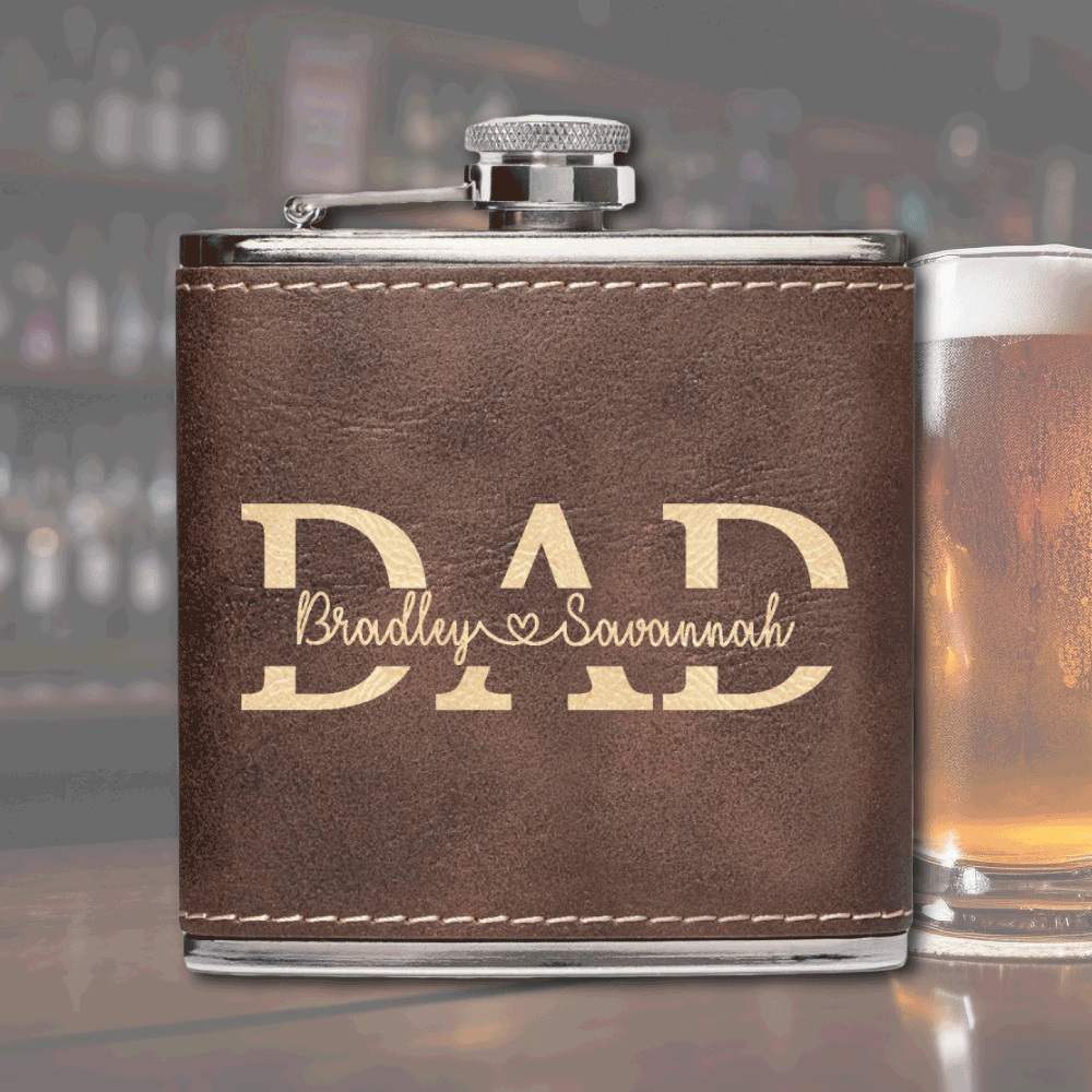 dad, flask, fathers day, gift, drinkware, leather