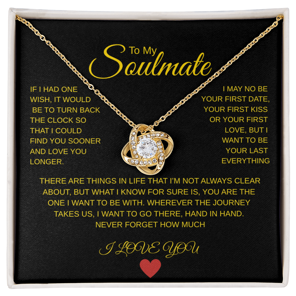 Soulmate, Necklace, Love knot, gift, mothers day, wife, heart, love