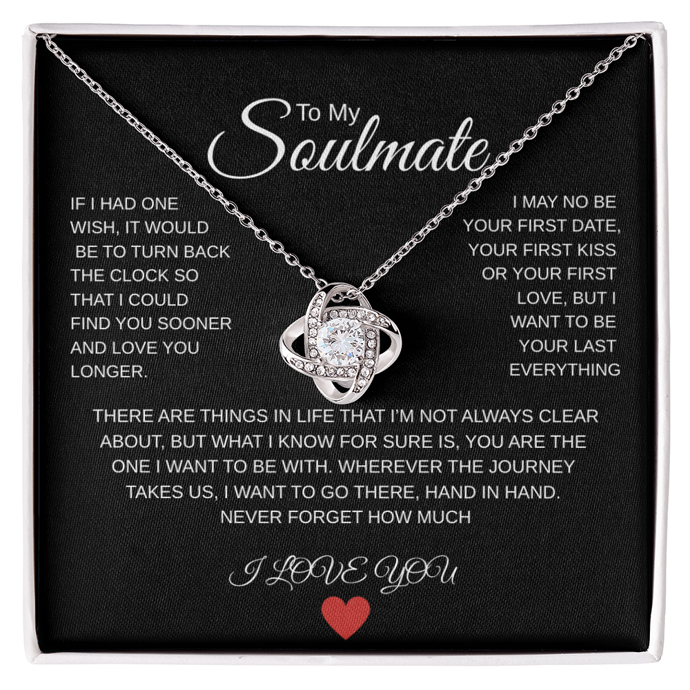 Soulmate, Necklace, Love knot, gift, mothers day, wife, heart, love