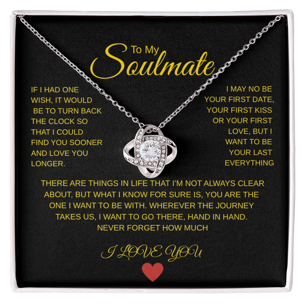 Soulmate, Necklace, Love knot, gift, mothers day, wife, heart, love