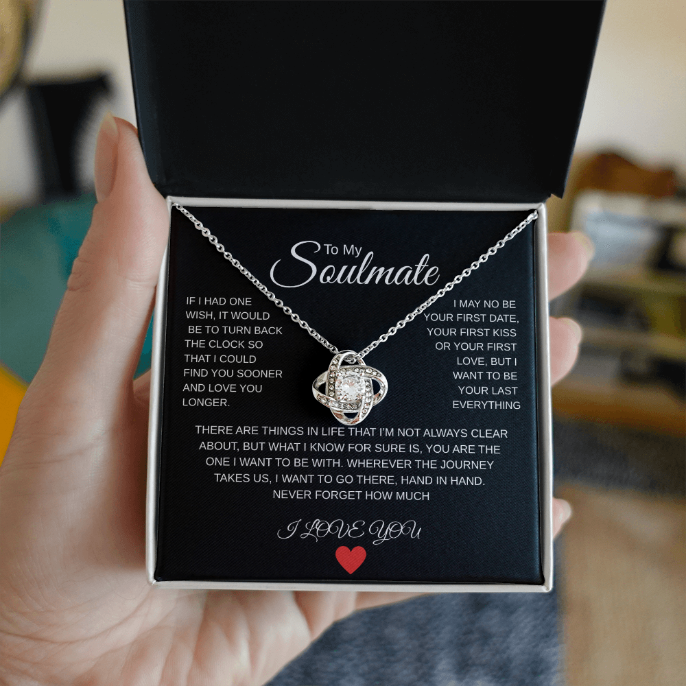 Soulmate, Necklace, Love knot, gift, mothers day, wife, heart, love