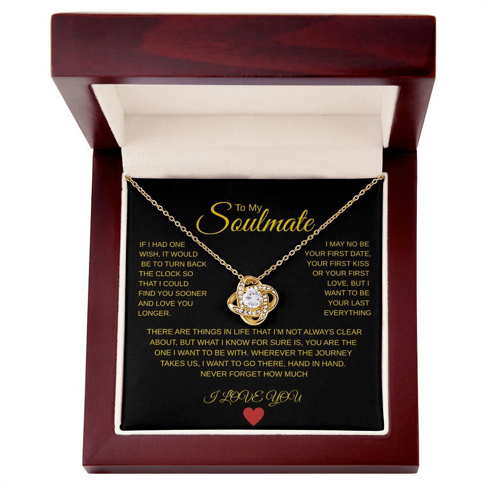 Soulmate, Necklace, Love knot, gift, mothers day, wife, heart, love