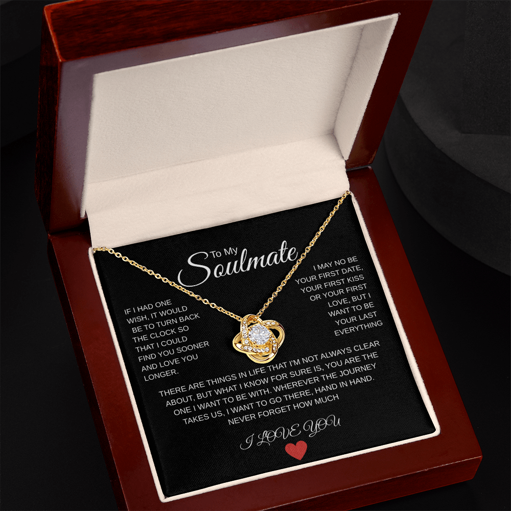 Soulmate, Necklace, Love knot, gift, mothers day, wife, heart, love