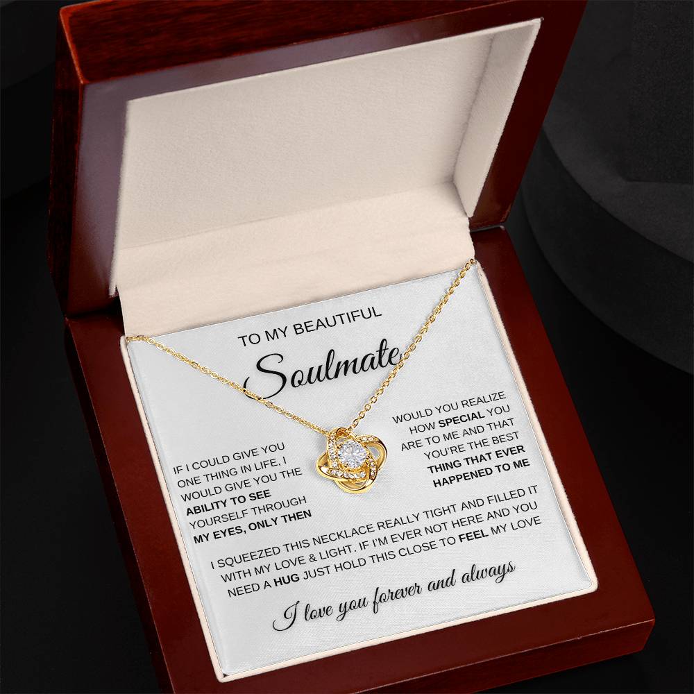 To My Beautiful Soulmate Love Knot Necklace
