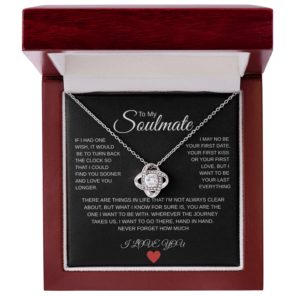 Soulmate, Necklace, Love knot, gift, mothers day, wife, heart, love