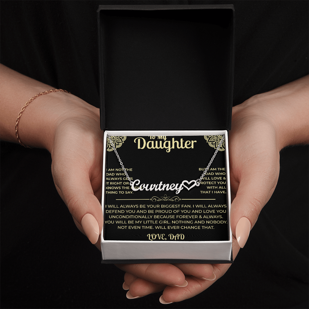 To My Daughter - Heart Name Necklace