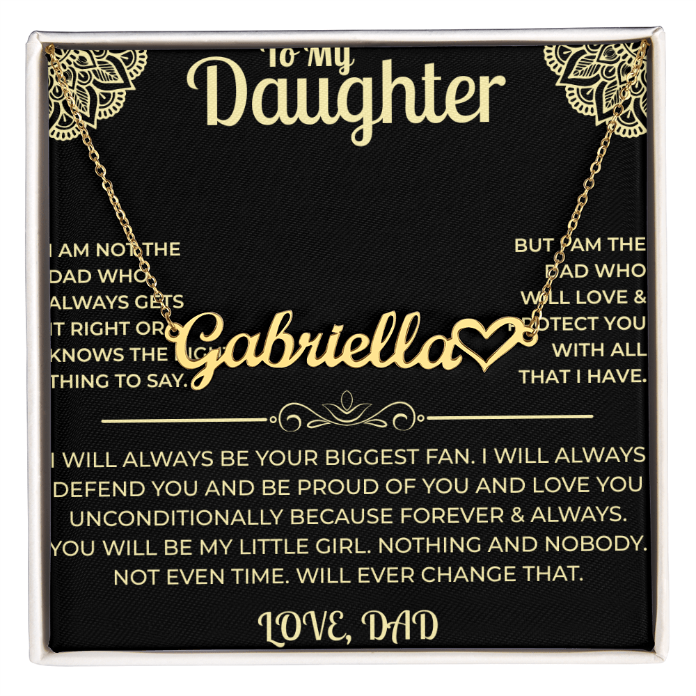 To My Daughter - Heart Name Necklace