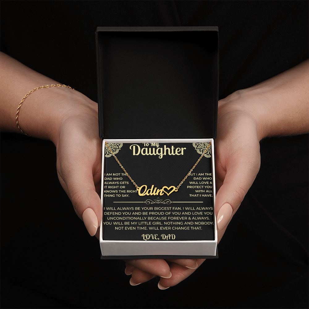 To My Daughter - Heart Name Necklace