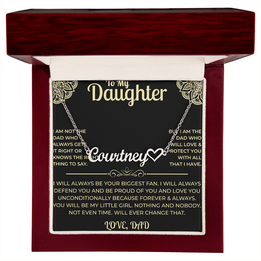 To My Daughter - Heart Name Necklace