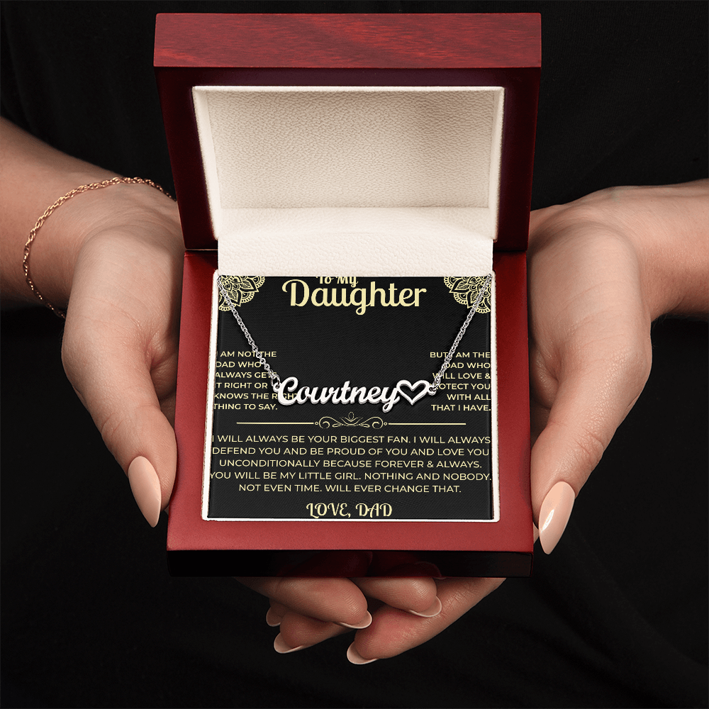 To My Daughter - Heart Name Necklace