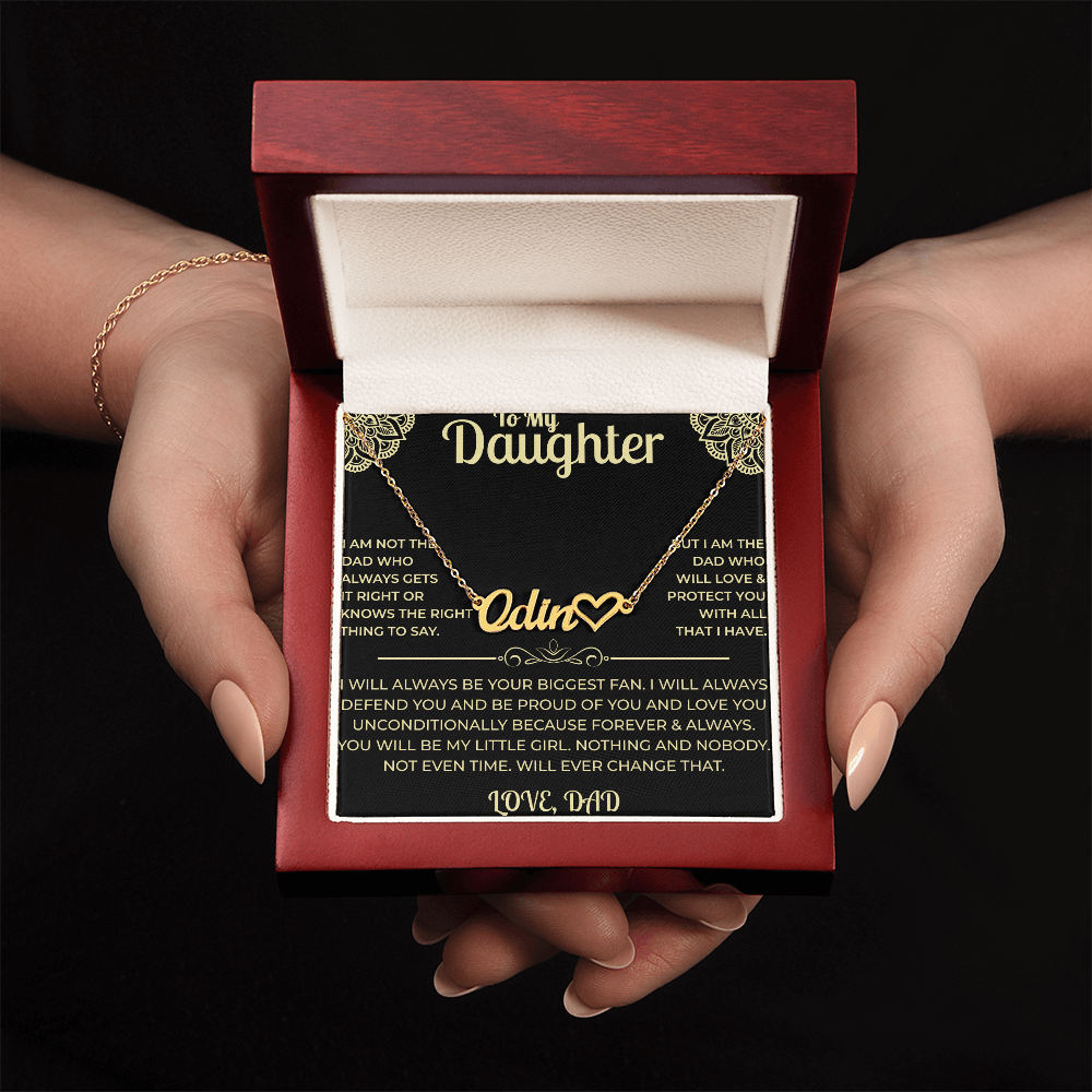 To My Daughter - Heart Name Necklace