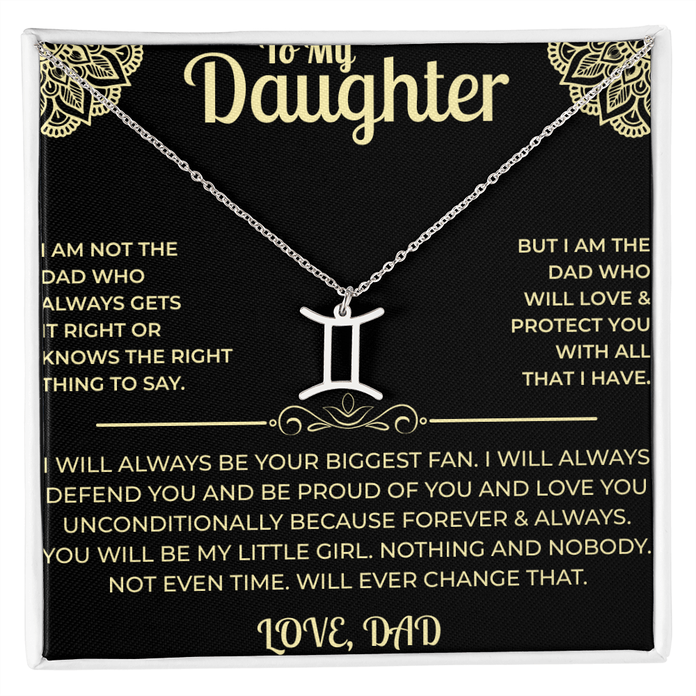To My Daughter - Zodiac Sign Necklace