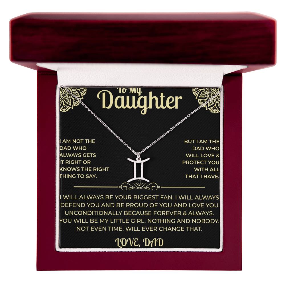 To My Daughter - Zodiac Sign Necklace