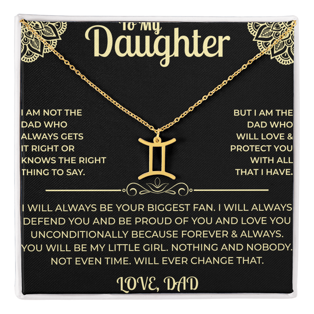 To My Daughter - Zodiac Sign Necklace