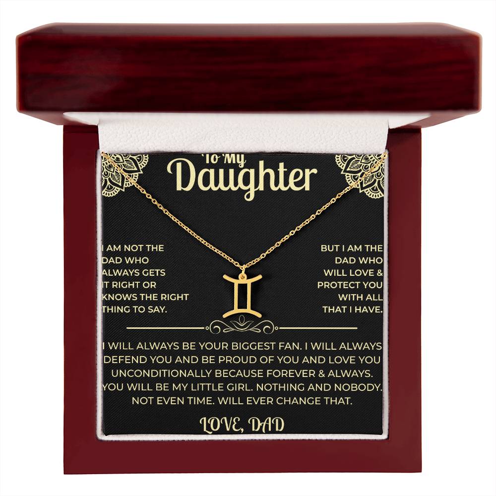 To My Daughter - Zodiac Sign Necklace
