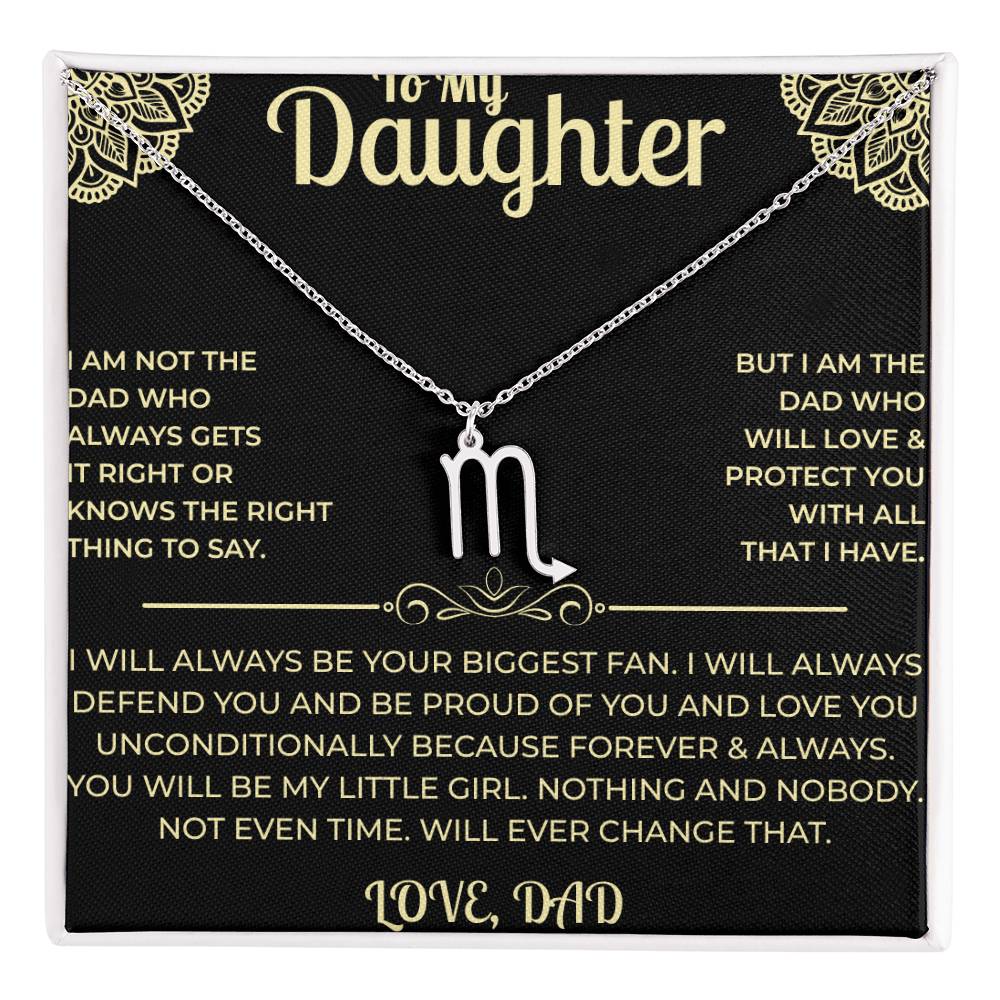 To My Daughter - Zodiac Sign Necklace