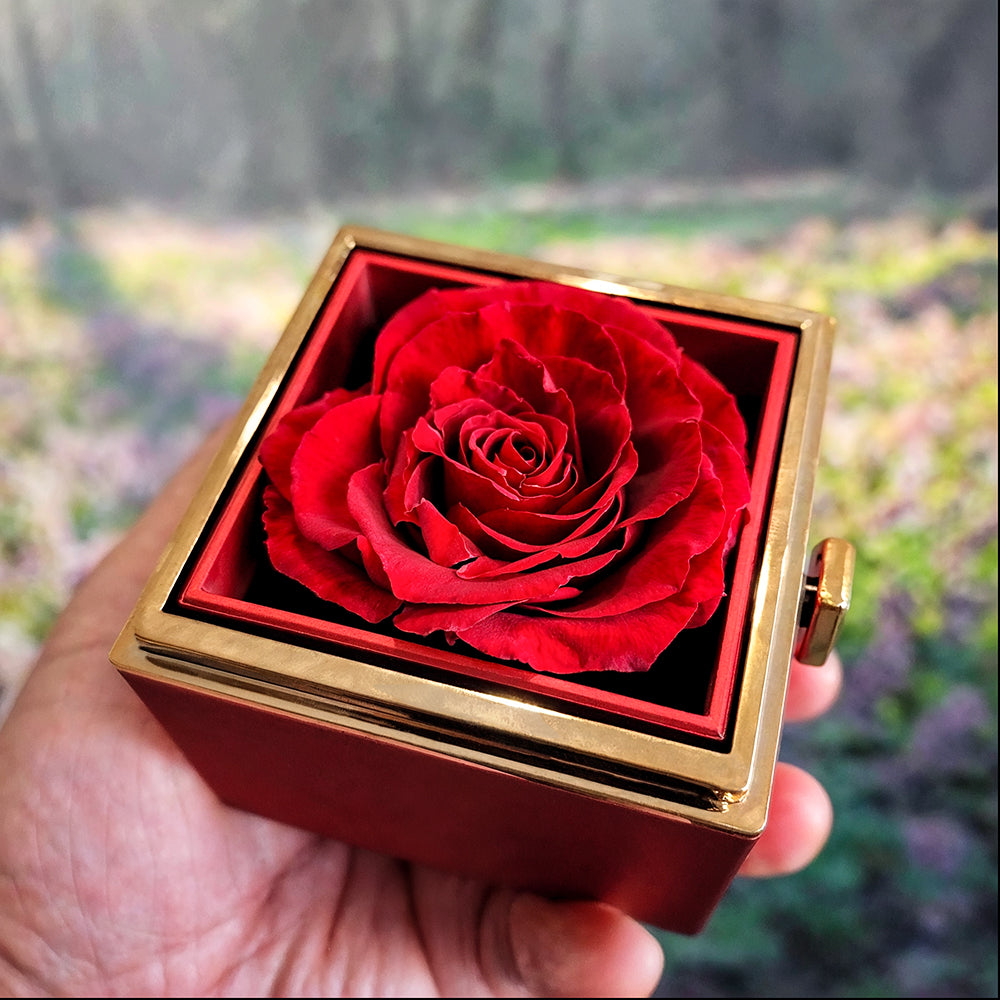 To My Soulmate - Love Knot Necklace with Rotating Rose Gift Box