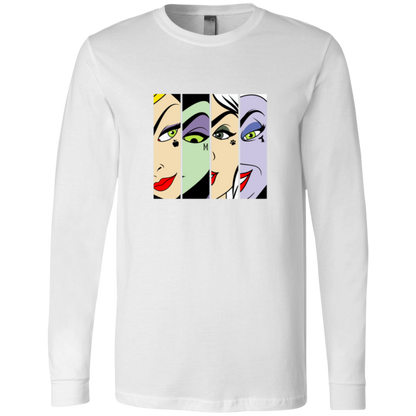 “Villain Eyes Only” pop‑art close‑up print of Disney villains’ eyes—each with its signature icon (apple, “M”, paw, tentacle).
