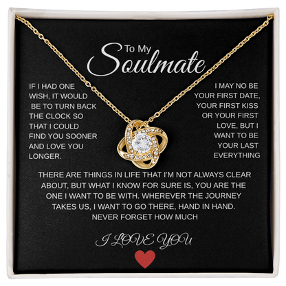 Soulmate, Necklace, Love knot, gift, mothers day, wife, heart, love