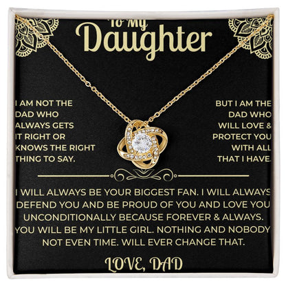 To My Daughter - Love Knot Necklace