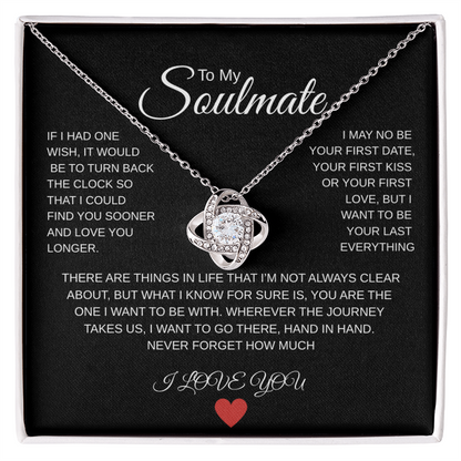 Soulmate, Necklace, Love knot, gift, mothers day, wife, heart, love
