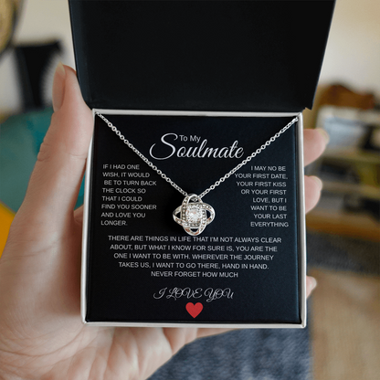 Soulmate, Necklace, Love knot, gift, mothers day, wife, heart, love