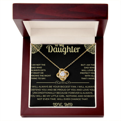 To My Daughter - Love Knot Necklace