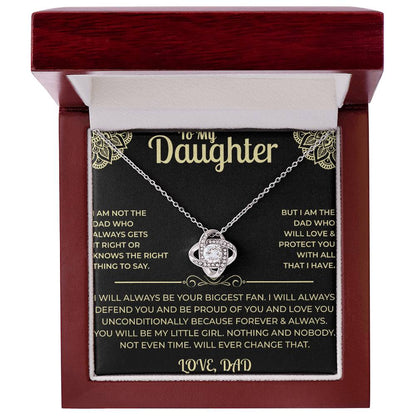 To My Daughter - Love Knot Necklace