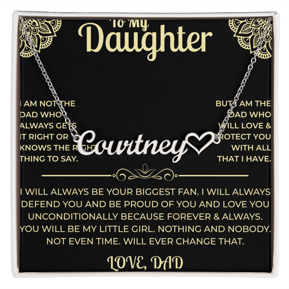 To My Daughter - Heart Name Necklace