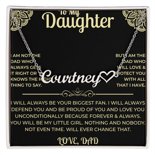 To My Daughter - Heart Name Necklace