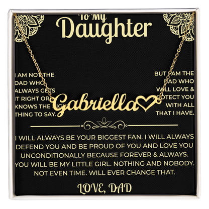 To My Daughter - Heart Name Necklace
