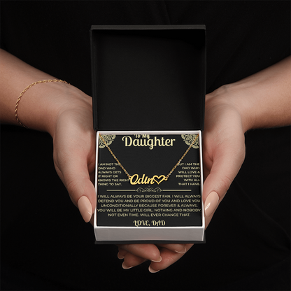 To My Daughter - Heart Name Necklace