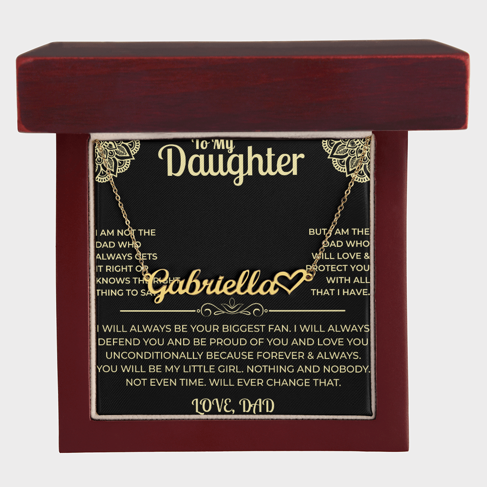 To My Daughter - Heart Name Necklace