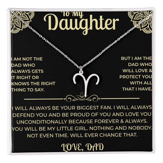 To My Daughter - Zodiac Sign Necklace