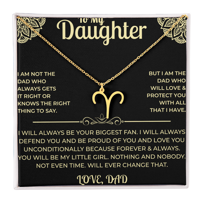 To My Daughter - Zodiac Sign Necklace