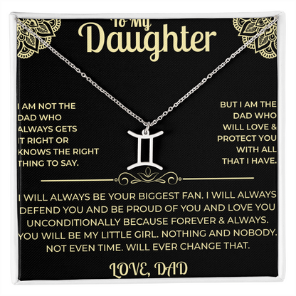 To My Daughter - Zodiac Sign Necklace