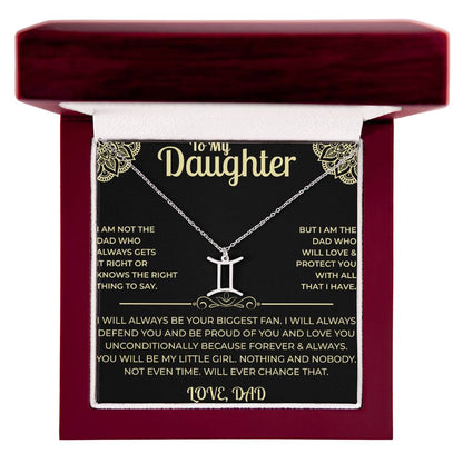 To My Daughter - Zodiac Sign Necklace