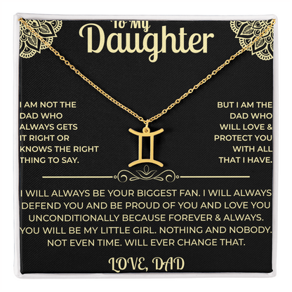To My Daughter - Zodiac Sign Necklace