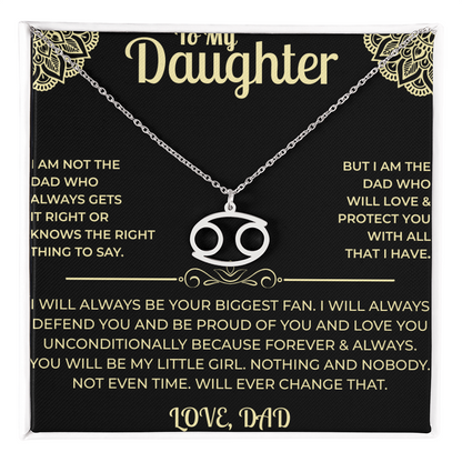 To My Daughter - Zodiac Sign Necklace