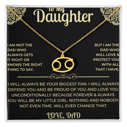 To My Daughter - Zodiac Sign Necklace