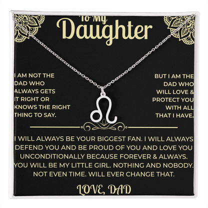 To My Daughter - Zodiac Sign Necklace