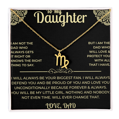 To My Daughter - Zodiac Sign Necklace