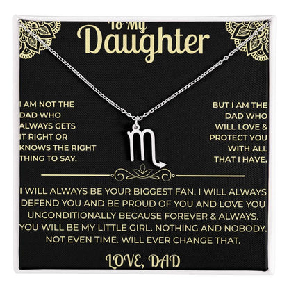 To My Daughter - Zodiac Sign Necklace